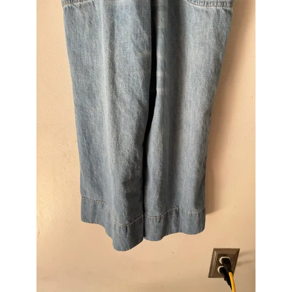 Pilcro Anthropologie Wide Leg Denim Jumpsuit Size 24P Blue - Image 7
