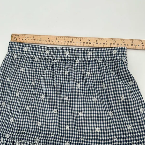 MADEWELL Embroidered Tiered Pull-on Mini Skirt Gingham Check Women’s S - Image 8