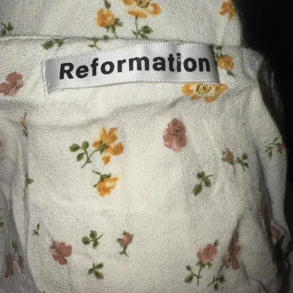 Reformation Small Floral Boho Hippie Colorful Fall Layering‎ Blouse - Image 2