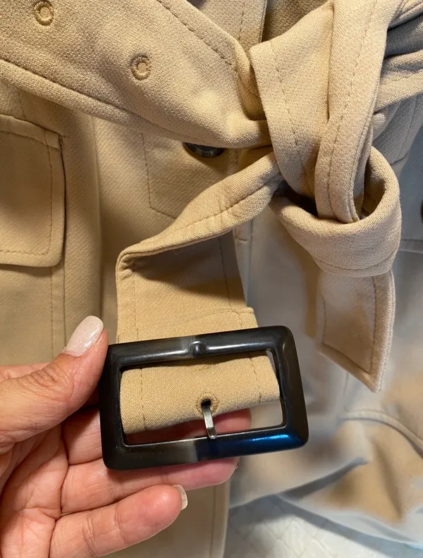 The Limited Tan Trench Coat with Buckle belt Size XS - Image 3