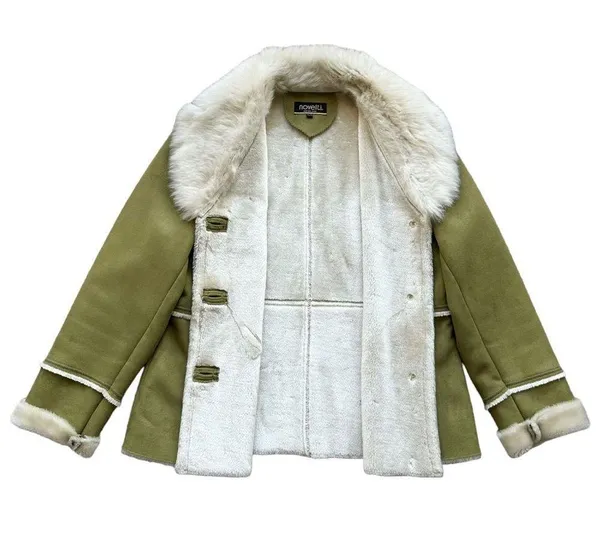 🔃Novelti Adorable Junior Green Faux Suede Faux Fur Jacket - Image 3