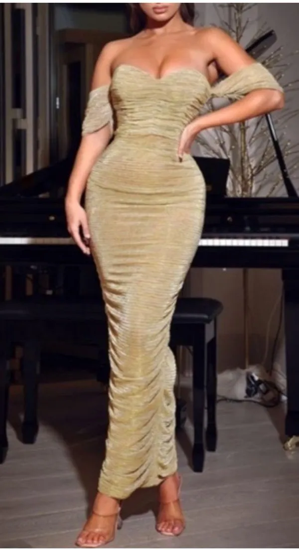 Gold Formal Miss Circle Dress - Image 3