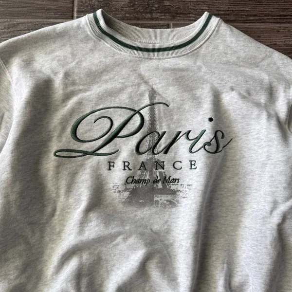 Hollister Oversized Paris France Crewneck Sweatshirt Pullover - Image 2