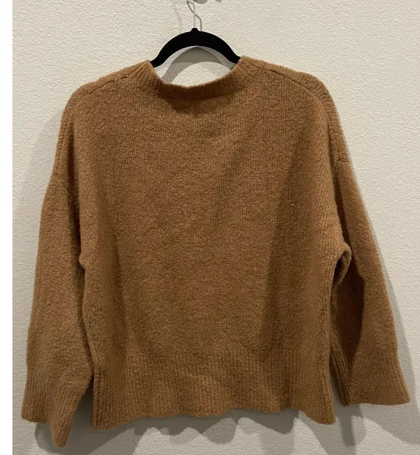 ZARA Knit Camel Long Sleeve Sweater - Image 3