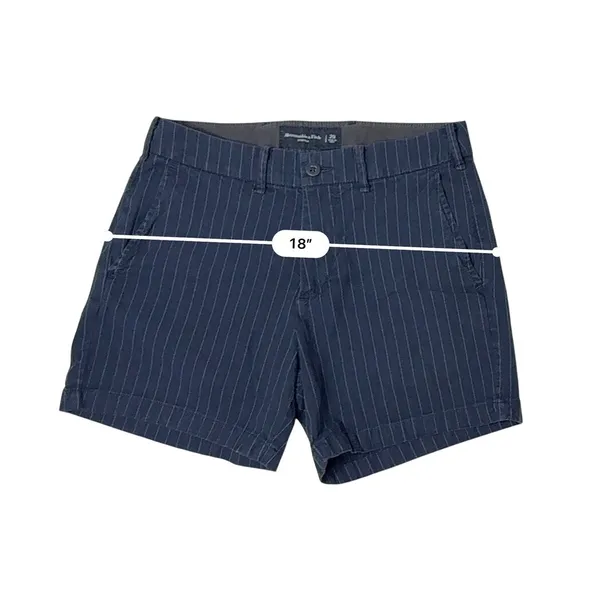 Abercrombie & Fitch Blue Stripe Stretch Chino Shorts 29 Mid Rise 4.5" Inseam - Image 3