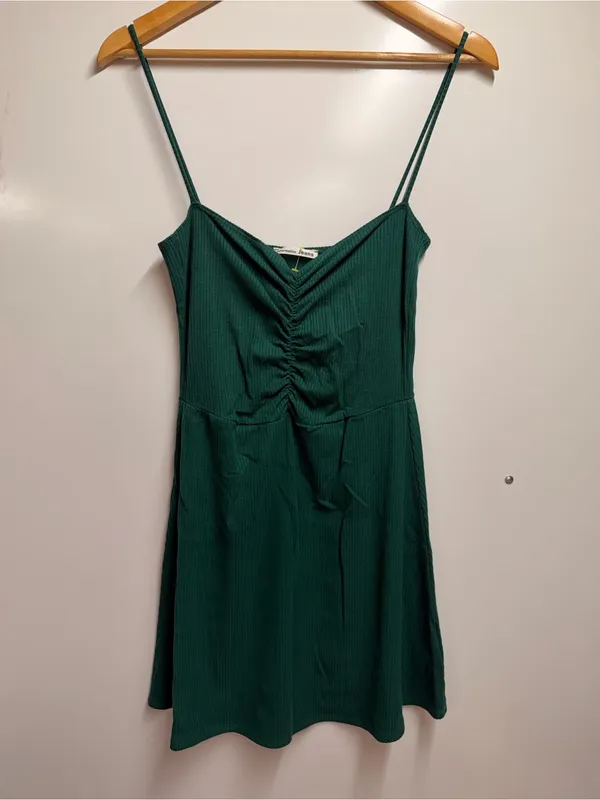 Reformation Abel Ribbed Green emerald Mini Dress Size small - Image 3