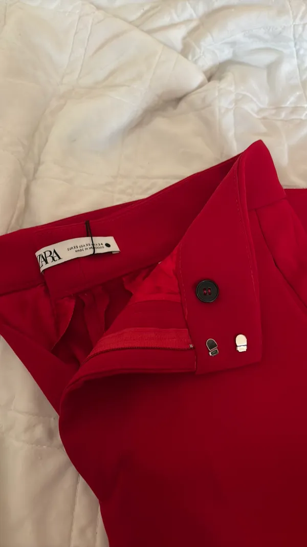 Red Zara High Waisted Dress Pants - Image 3