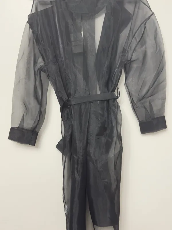 Technical organza trench coat with belt - Image 4