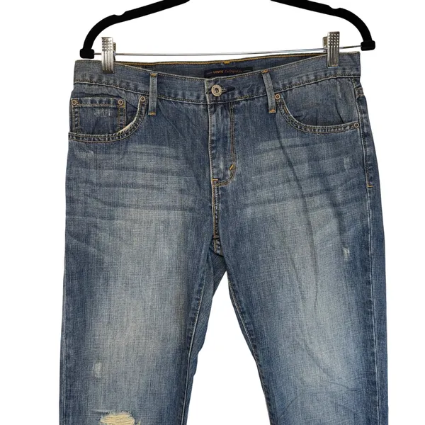 Levis Boyfriend Jeans Distressed Medium Wash‎ Classic Vintage Casual Comfy 8 - Image 4