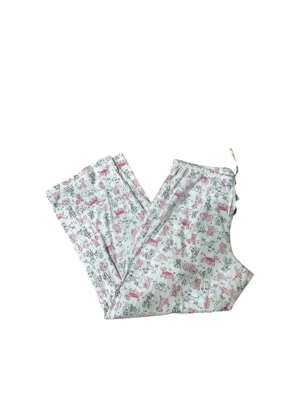 Carol Hochman Women's M Graphic Print Pajama Set White Collared Button-Up - Image 7