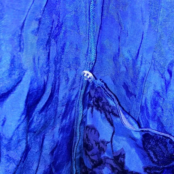 Majorelle Bedford Mini Dress cobalt blue floral satin wrap Small #800 - Image 8