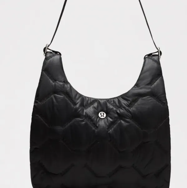 Lululemon Black Quilted Shoulder Hobo Bag - Image 2
