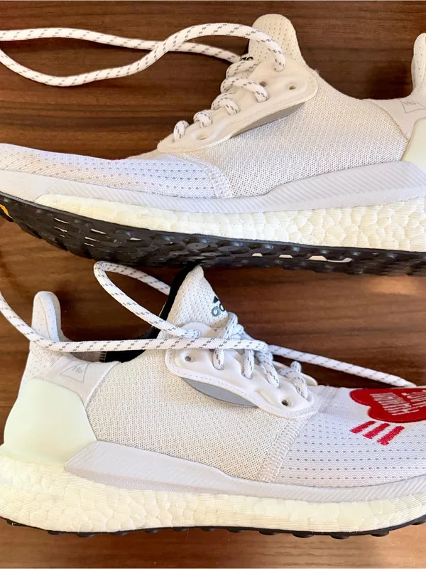 Adidas Solar HU x “Human Made” Love sneakers. White w/ Red “Human Made” Heart. - Image 6