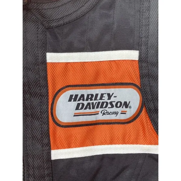*Harley Davidson Womens Vest Size XS Black Racing Zip Motorcycle Biker Nylon - Image 9