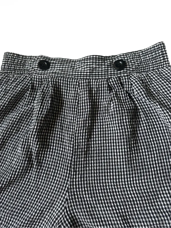 Vintage Susan Bristol Gingham Relaxed Pull On Elastic Waist Shorts - Image 2