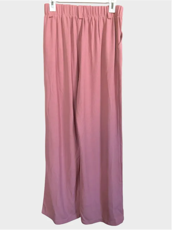 Size S (Tall) Halara High Waisted Plicated Side Pocket Wide Leg Pants Rose Tan - Image 2