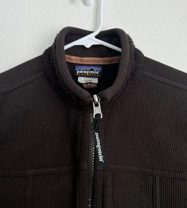 Patagonia Synchilla Jacket Women’s XS Full Zip Ribbed Knit Brown Outdoors Hike - Image 2