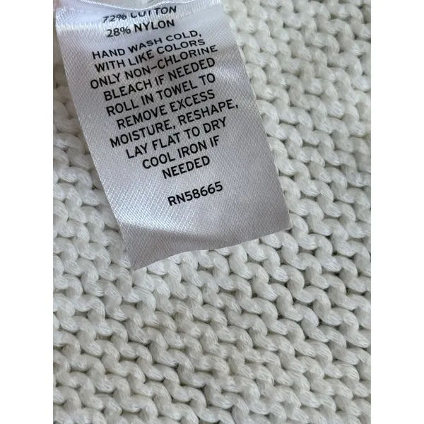 NEW Open Edit Cropped‎ Chunky Sweater Cream White Open Back Tie Bow Womens Small - Image 4