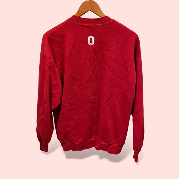Vintage 80s-90s Jerzees red Ohio State Buckeyes embroidered logo sweatshirt - Image 8