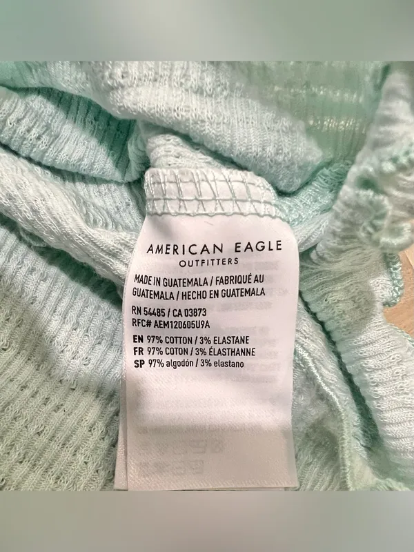 American Eagle Women Medium Cute Cottagecore Boho Retro Y2K Lettuce Trim Top - Image 7