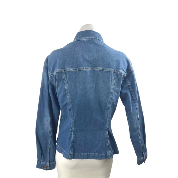 GAP Womens Blue Collared Long Sleeve Button Down Shirt Trucker Coat Jacket Top M - Image 3