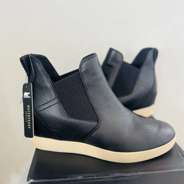 Sorel Out N About Wedge Leather Bootie, Ankle Boots Black, Size 9.5‎ NWT - Image 16