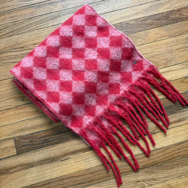 Checkered Scarf Red - Image 3