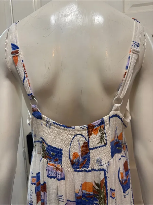 Paper Heart La Dolce Vita White Tropical Print Maxi Sundress. A - Image 10