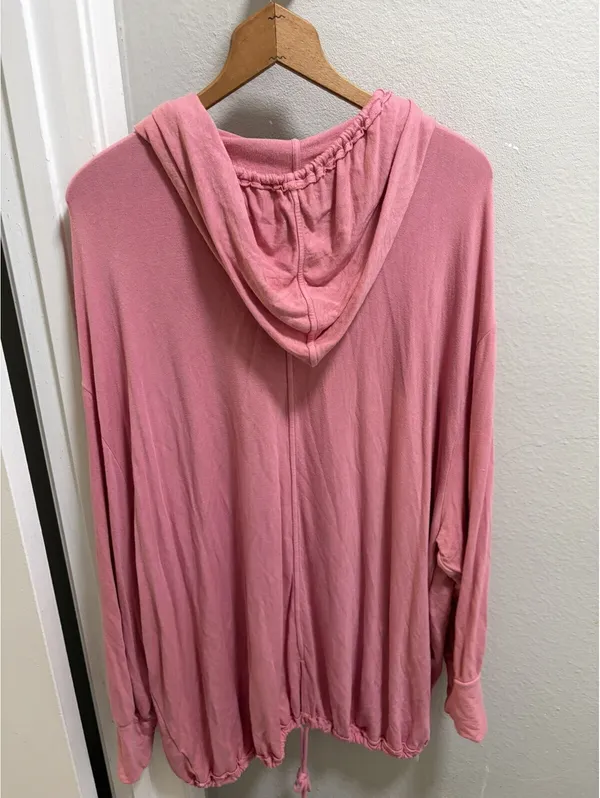 Free People Movement Pink Oversized Slouchy Hoodie Sz M - Image 3