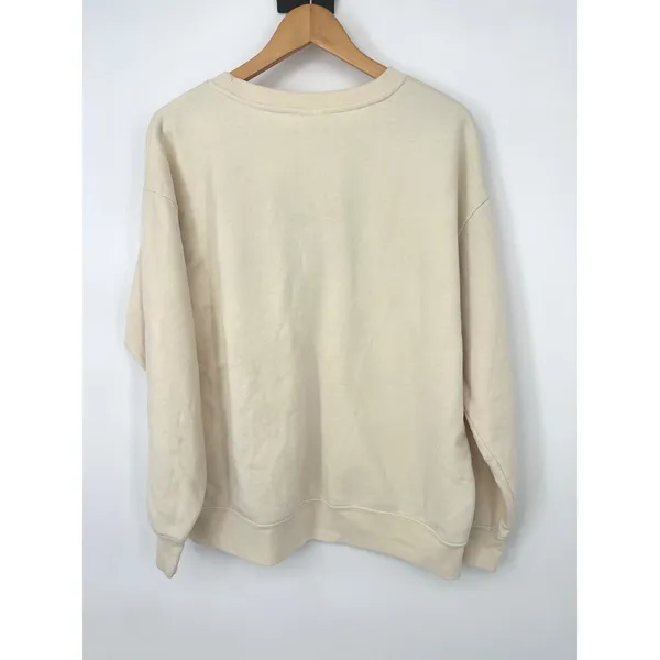 Disney Mickey Mouse Sweatshirt Women 2XL‎ Cream Floral Embroidered Pullover Crew - Image 5