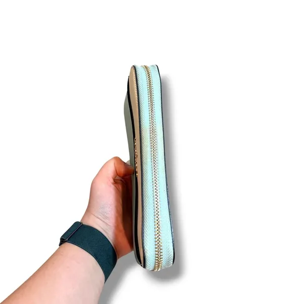 Kate Spade New York Wallet Womens Aqua White Saffiano Leather Zip Around - Image 5