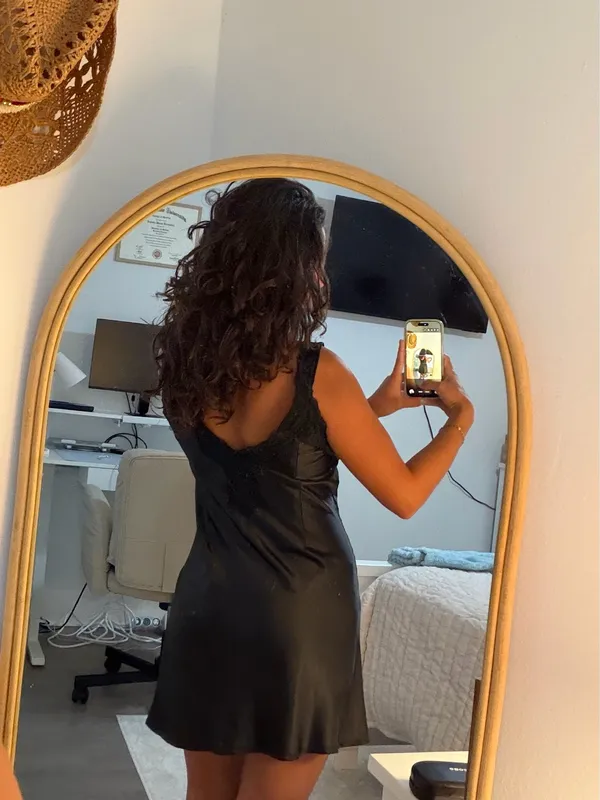Princess Polly Black Satin Mini Dress - Image 2