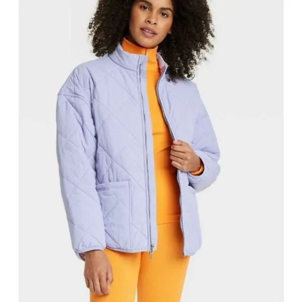 All in Motion lavender purple quilted puffer jacket size small - Image 9