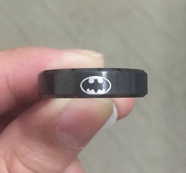 6mm Black Batman Ring - Image 3