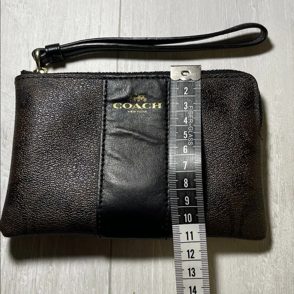 Coach Black Pouch with Gold Zipper - Image 3