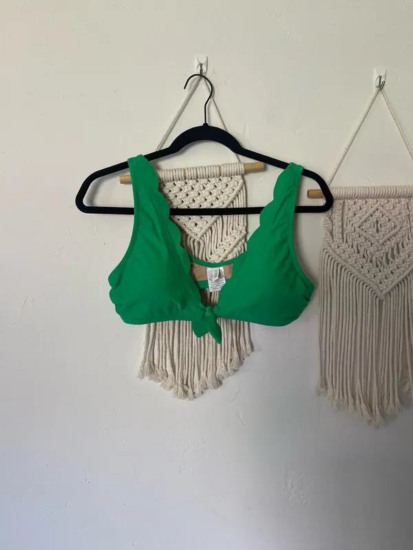 J. Crew Scalloped Tie Front Bikini Top - Image 2