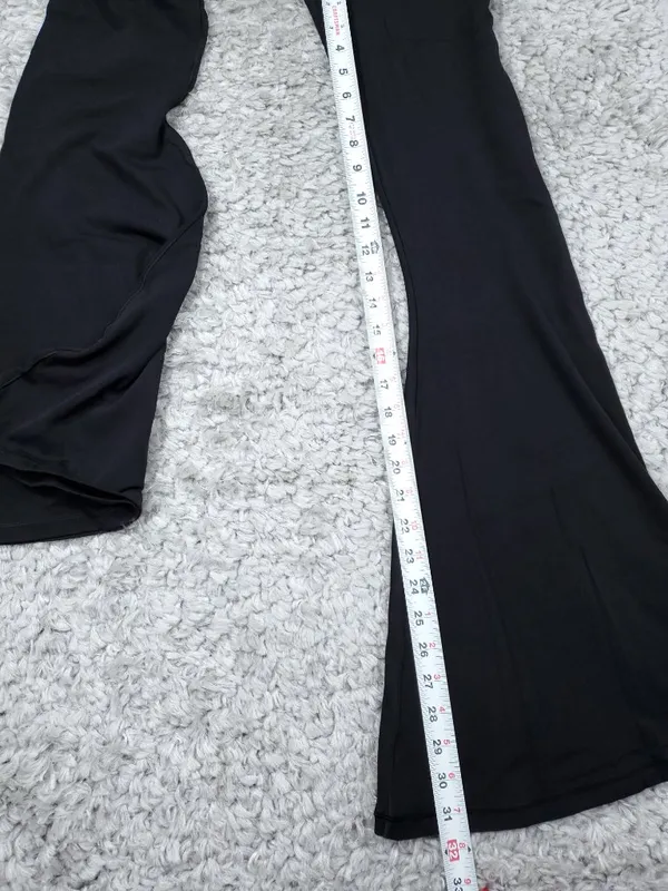 Offline by Aerie Real Me Smocked Super Flare Leggings Black Size Medium - Image 7