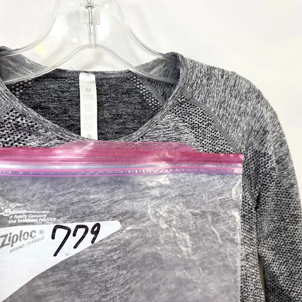 Seamless Workout‎ Set Gray Activewear Long Sleeve Crop Top Leggings TikTok 779 - Image 16