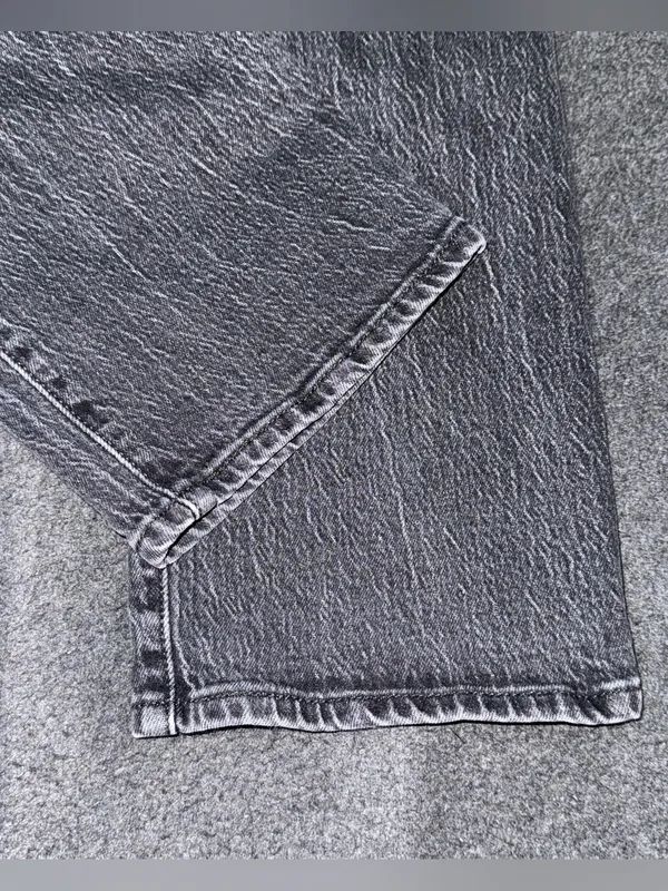 Levis Premium Ribcage Straight Ankle Jeans High Rise Black Denim Sz 27 Stretch - Image 6