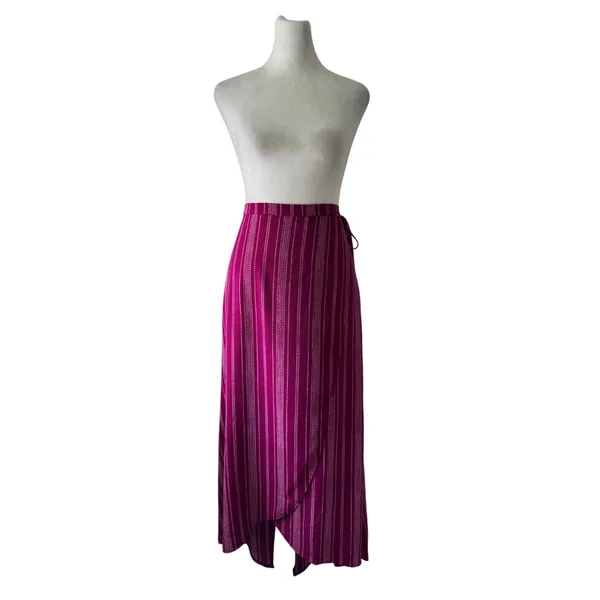 NWT Maurices Dark Pink High Low Maxi Skirt - Image 3