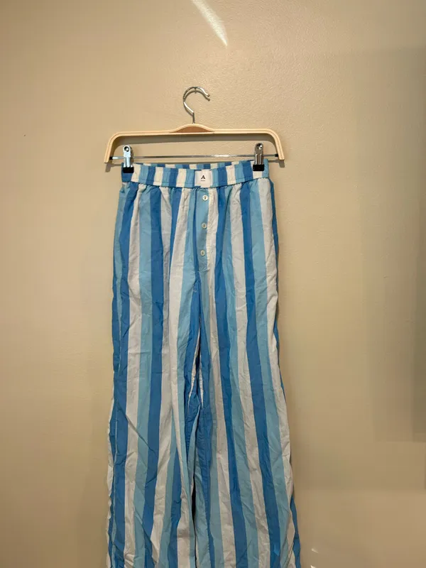 Anthropologie blue and white striped pajama pants - Image 2