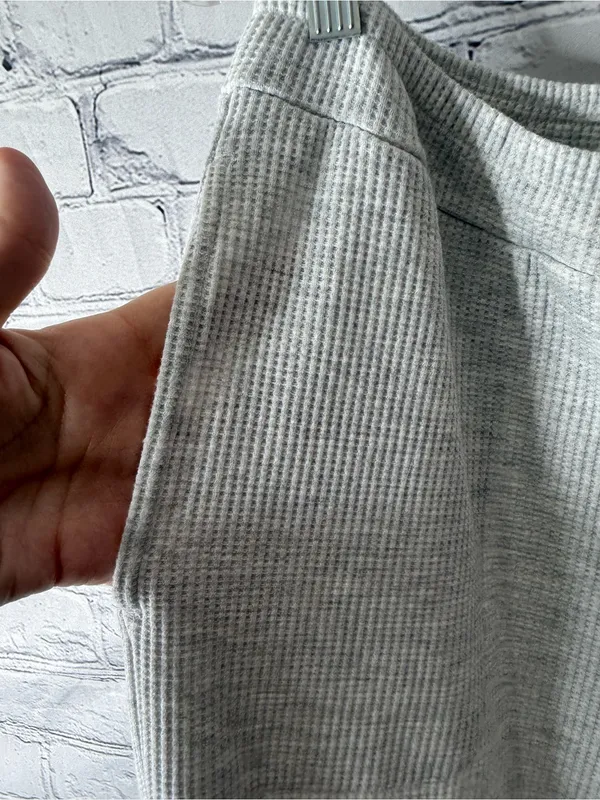 Soma Light Gray Ribbed Knit Womens  Pants medium - Image 5