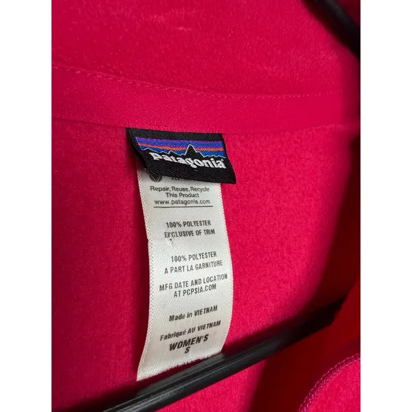 Patagonia Women's Micro D 1/4-Zip Fleece Pullover Size Small Magenta Pink - Image 5