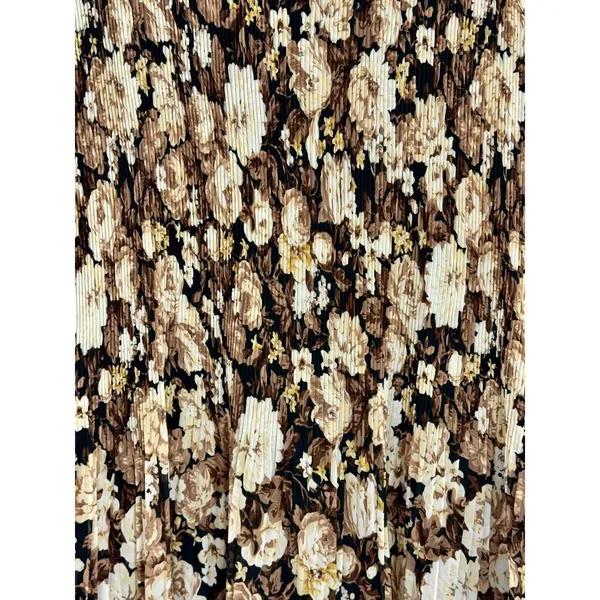 Abercrombie & Fitch Black Brown Cream Floral Pleated Sleeveless Dress Size M - Image 3