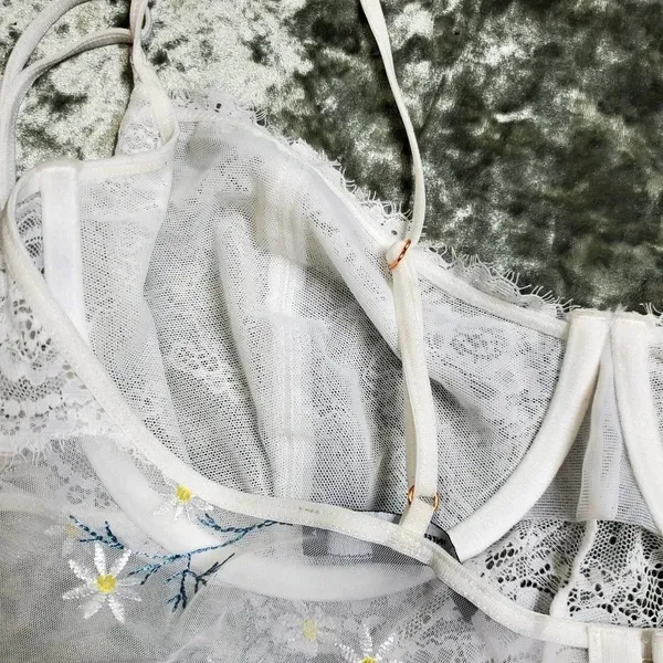 INC International Concepts‎ Daisy-Embroidered Babydoll Lingerie Chemise - Image 8