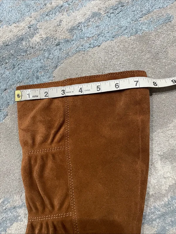 Michael Kors Cognac Suede Leather Knee-High Boots Size 8 - Image 14