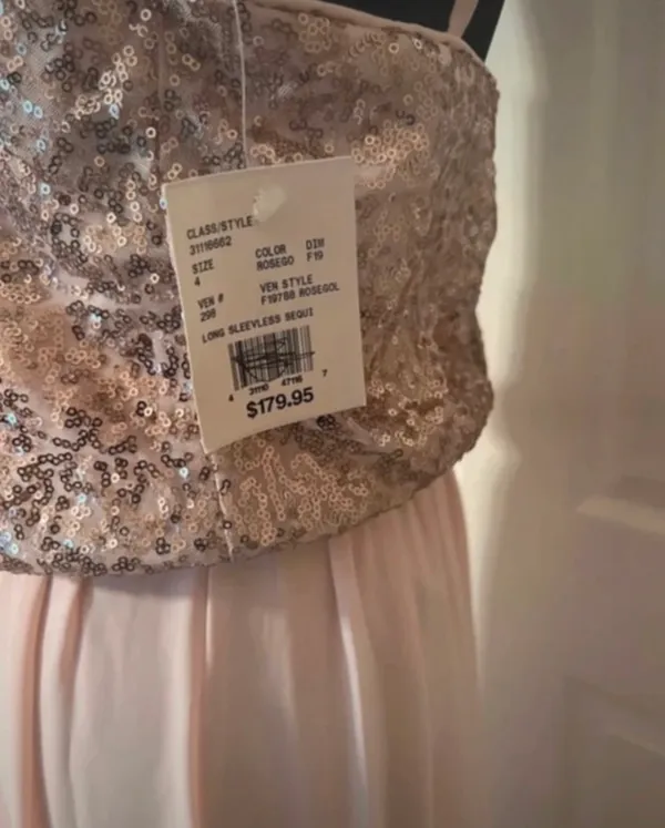 David's Bridal Fancy formal pink evening bridesmaid dress - Image 5