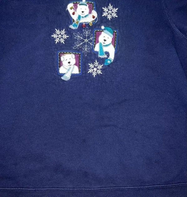 dark blue grandma sweater sweatshirt Size 1X - Image 3