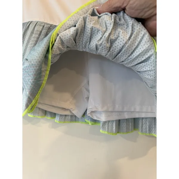 Lucky in Love Rally Pleat Tier Tennis Skirt Vaportex Blue Green Medium 8-10 - Image 4