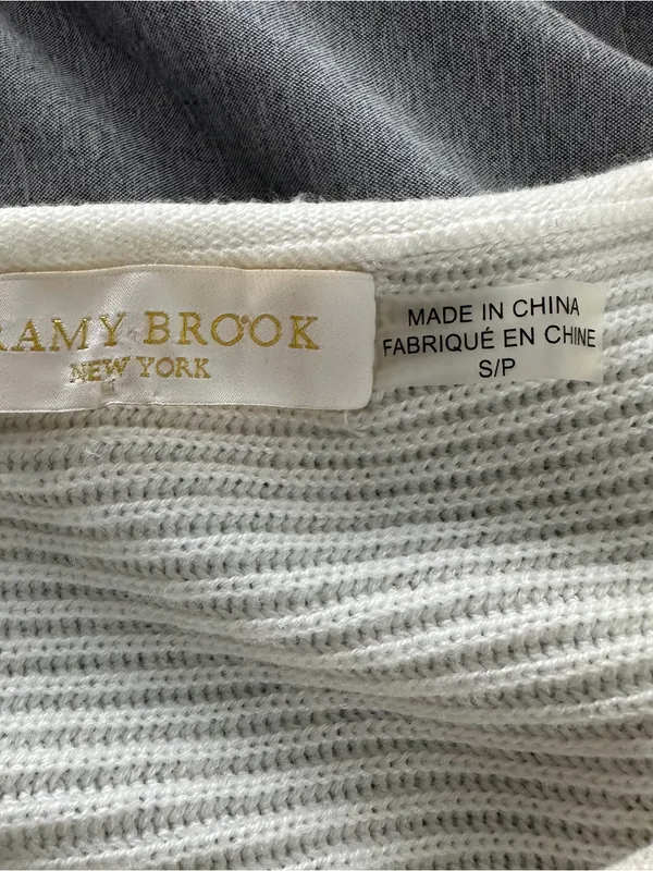Ramy Brook New York Ivory Ribbed Knit Sweater Size Small - Image 4